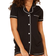 Cosabella Short Sleeve Top & Boxer Pajama Set - Black/Ivory