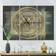 Design Art Gold Geometric Tapestry II Wall Clock 36"