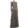 Mac Duggal Beaded Long Sleeve A-Line Gown - Charcoal
