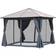 OutSunny Alfresco Hardtop Mesh Draped Gazebo 3 x 3m
