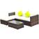 OutSunny 860-017BK Conjunto de Sala de Exterior, 1 Mesa incl. 3 Sofás