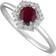 Gemondo Halo EngagementRing - Silver/Red/Diamonds