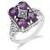 Gemondo Art Nouveau Inspired Statement Ring - Silver/Purple