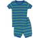 Leveret Stripes Short Pajama Set - Blue/Green