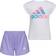 adidas Girl's Graphic Tee Short Set - White