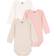 Petit Bateau Babies' Long-Sleeved Cotton Bodysuits 3-Pack - Rose/White/Beige (A05KG00000)