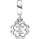 Pandora Four-leaf Clover Friendship Double Dangle Charm - Silver/Pink/Transparent