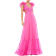Mac Duggal Rosette Chiffon Gown - Hot Pink