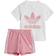 Adidas Trefoil Shorts & Tee Set - White/Bliss Pink (HK7480)