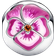 Pandora Pansy Flower Clip Charm - Silver/Pink/Orange