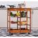 Homcom Rolling Honey Trolley Table 37x74cm