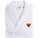 Linum Home Textiles I Love You Terry Bathrobe - White/Red