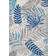 Jonathan Y Tropics Palm Leaves Blue, Grey 60.96x243.84cm