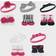 Hudson Baby Headband & Socks Gift Set 10-pack - Dark Pink/Black