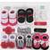 Hudson Baby Headband & Socks Gift Set 10-pack - Dark Pink/Black