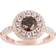 Suzy Levian Round Cut Engagement Ring - Rose Gold/Transparent/Red