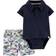 Carter's 2 Piece Polo Bodysuit and Short Set - Black