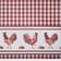 Achim Barnyard Rooster Plaid Tier & Valance Kitchen Curtain Set 91.44x147.32cm