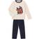 Petit Bateau Fox Patterned Velour Pyjamas - Smoking Blue/Multico White