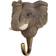 Wildlife Garden Hand-Carved Elephant Coat Hook 2.9"