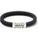David Yurman Chevron Rubber Bracelet - Silver/Black/Diamonds
