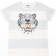 Kenzo Boy's Striped Tiger Logo T-shirts- Pale Blue (K25649)