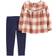 Carter's Kid's Plaid Flannel Top & Legging Set 2-piece - Brown/Navy