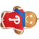 Pegasus Sports LLC Philadelphia Phillies Gingerbread Holiday Plushlete