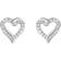 Simply Silver Heart Studs - Silver/Transparent