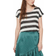 Vero Moda Wide Striped Short Sleeved Top - Black/Snow White