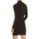 Michael Kors Logo Tape Ribbed Stretch Viscose Turtleneck Sweater Dress - Black/Gold