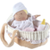 Tikiri Grace Baby Soft Doll with Carry Cot Bottle & Blanket