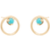 Zoe Chicco Circle Stud Earrings - Gold/Turquoise