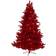 Nearly Natural 7' Prelit Red Flocked Fraser Fir Christmas Tree 84"