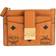 MCM Mini Visetos Tracy Zip Card Case - Cognac