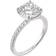 Charles & Colvard Moissanite Engagement Ring - Silver/Diamond