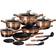 Berlinger Haus Metallic Line Rose Gold Noir Edition Cookware Set with lid 15 Parts