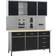 vidaXL Workbench with Four Wall Panels and Two Cabinets Black
