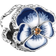 Pandora Pansy Flower Charm - Silver/Blue/White/Orange/Transparent