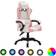 vidaXL RGB LED Lights Artificial Leather Gaming Chair - Pink and Black