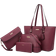 YTL Women Fashion Handbags Wallet Tote Bag Shoulder Bag Top Handle Satchel Purse Set 4pcs