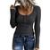 Kinlonsair Women’s Long Sleeve Henley T-shirt