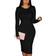 Xxtaxn Bodycon Long Sleeve Round Neck Work Office Midi Pencil Dress