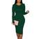 Xxtaxn Bodycon Long Sleeve Round Neck Work Office Midi Pencil Dress