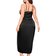 Floerns Women's Satin Spaghetti Strap Cowl Neck Wrap Party Cami Dress Plus Size - Black