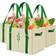 Green Bulldog Reusable Canvas Tote Shopping Bags 3-pack