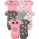 Gerber Short Sleeve Onesies Bodysuits 8-pack - Leopard Pink