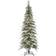 GlitzHome 7.5 ft. Pre-Lit Flocked Pencil Spruce Artificial Christmas Tree 90"