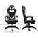 Equinox Ergonomic Reclining Gaming Chair with Footrest - White/Black