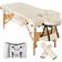 tectake Table de massage pliante 2 Zones Bois, cosmétique, portable beige